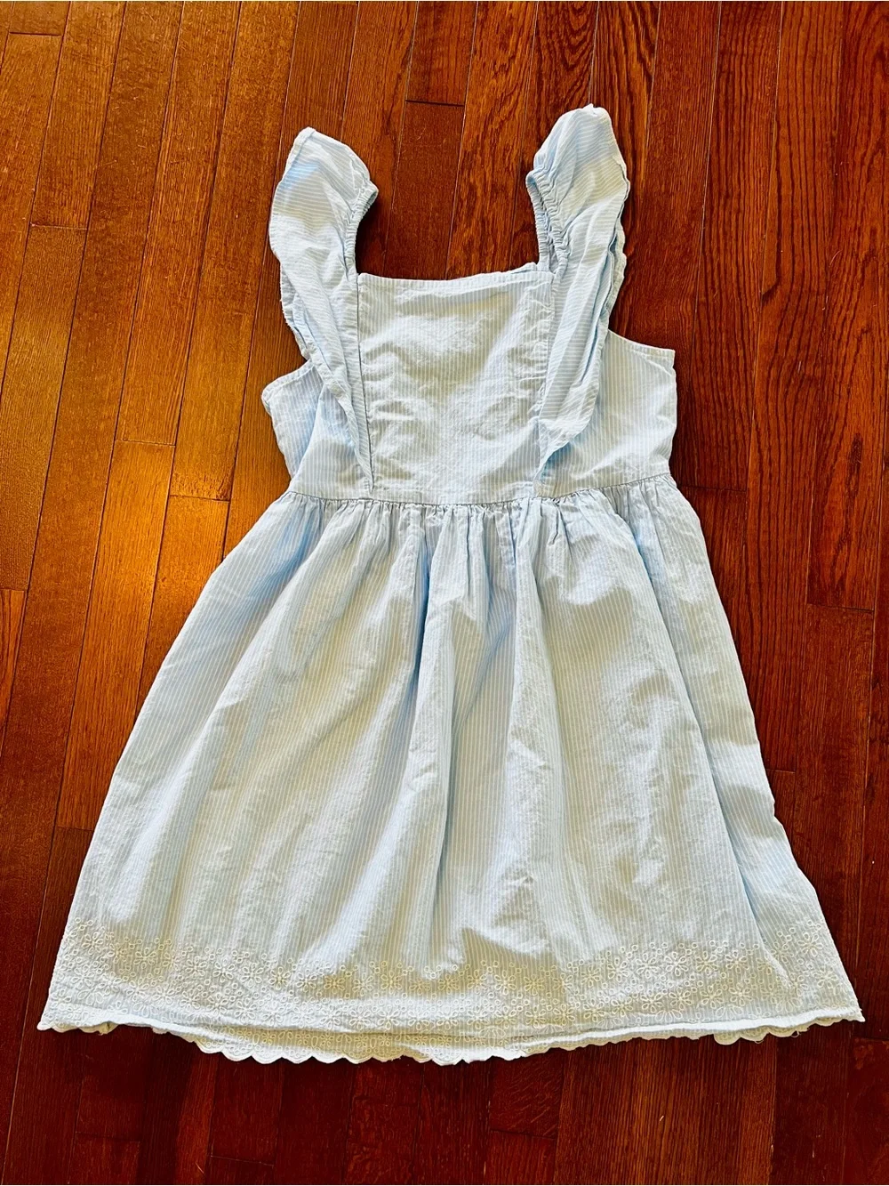 The Children's Place Pale Blue Ruffle Strap Eyelet Dress